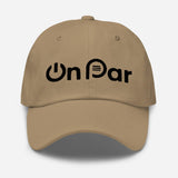 Adjustable, Unstructured Hat w/ Black Logo - On Par