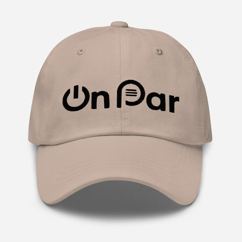 Adjustable, Unstructured Hat w/ Black Logo - On Par